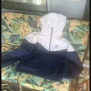 Nike Mens White and Blue Jacket